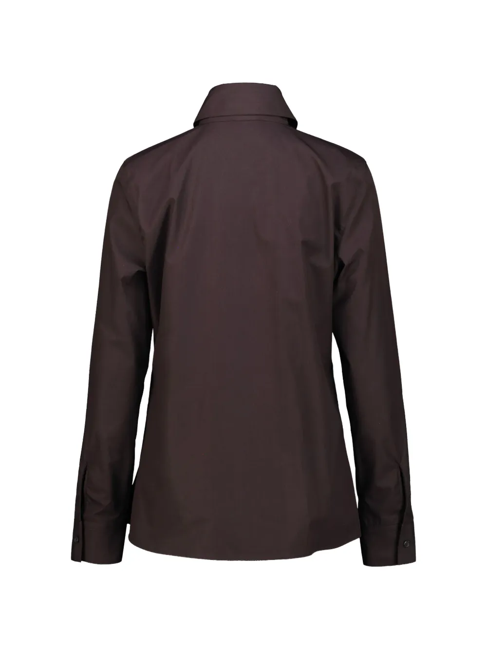 KHAITE Ivy pointed-collar long-sleeve shirt Bruin