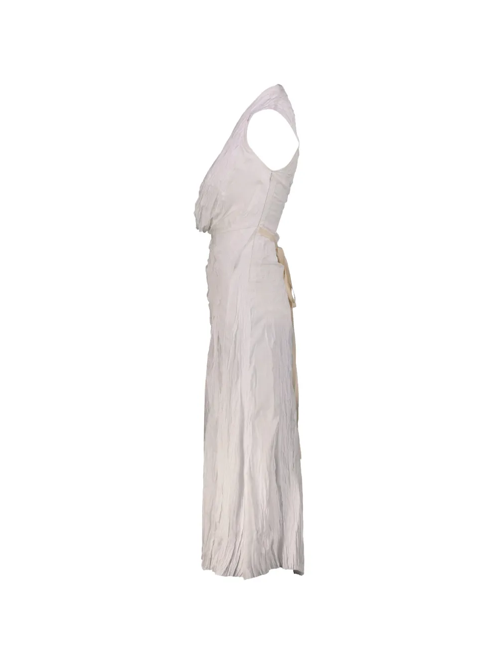 Maison Margiela cowl-neck crinkled maxi dress Wit