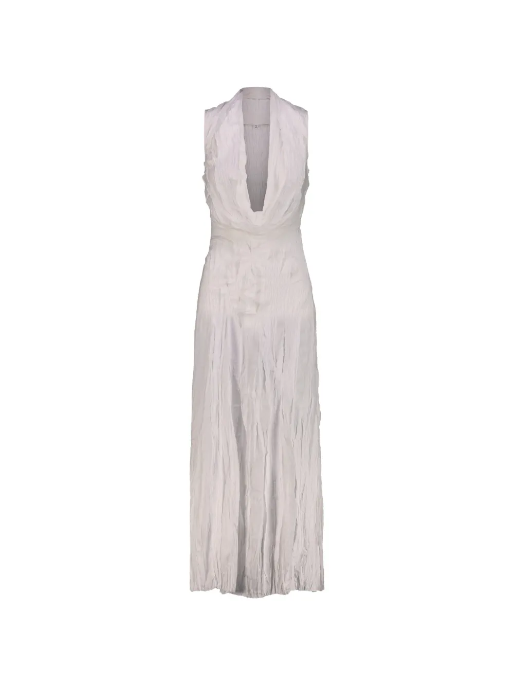 Maison Margiela cowl-neck crinkled maxi dress - Bianco