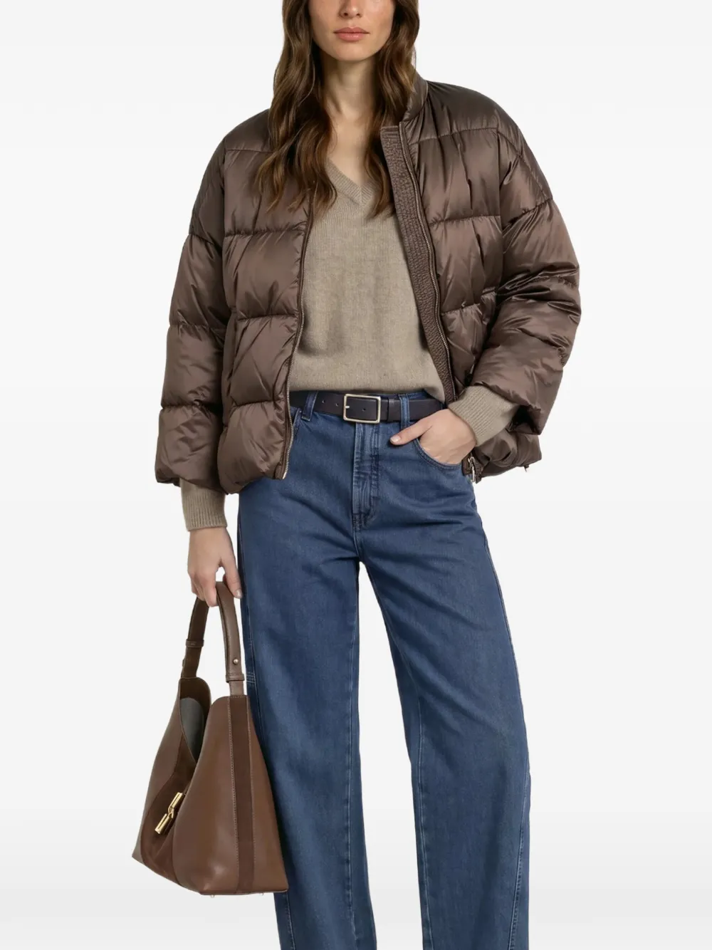 Max Mara Gewatteerd donsjack Bruin