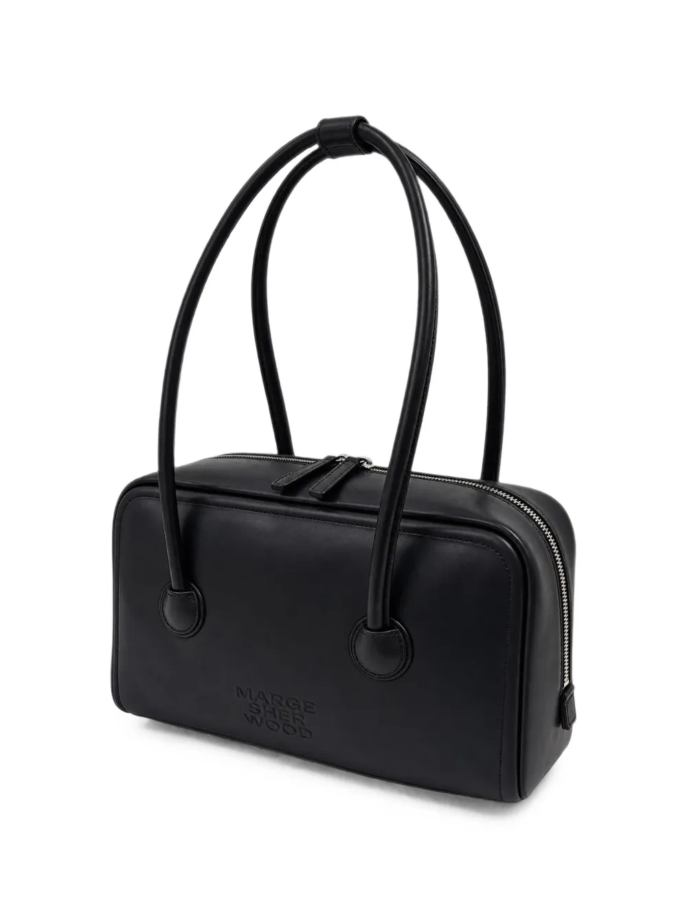 Marge Sherwood small logo-embossed leather tote bag - Noir