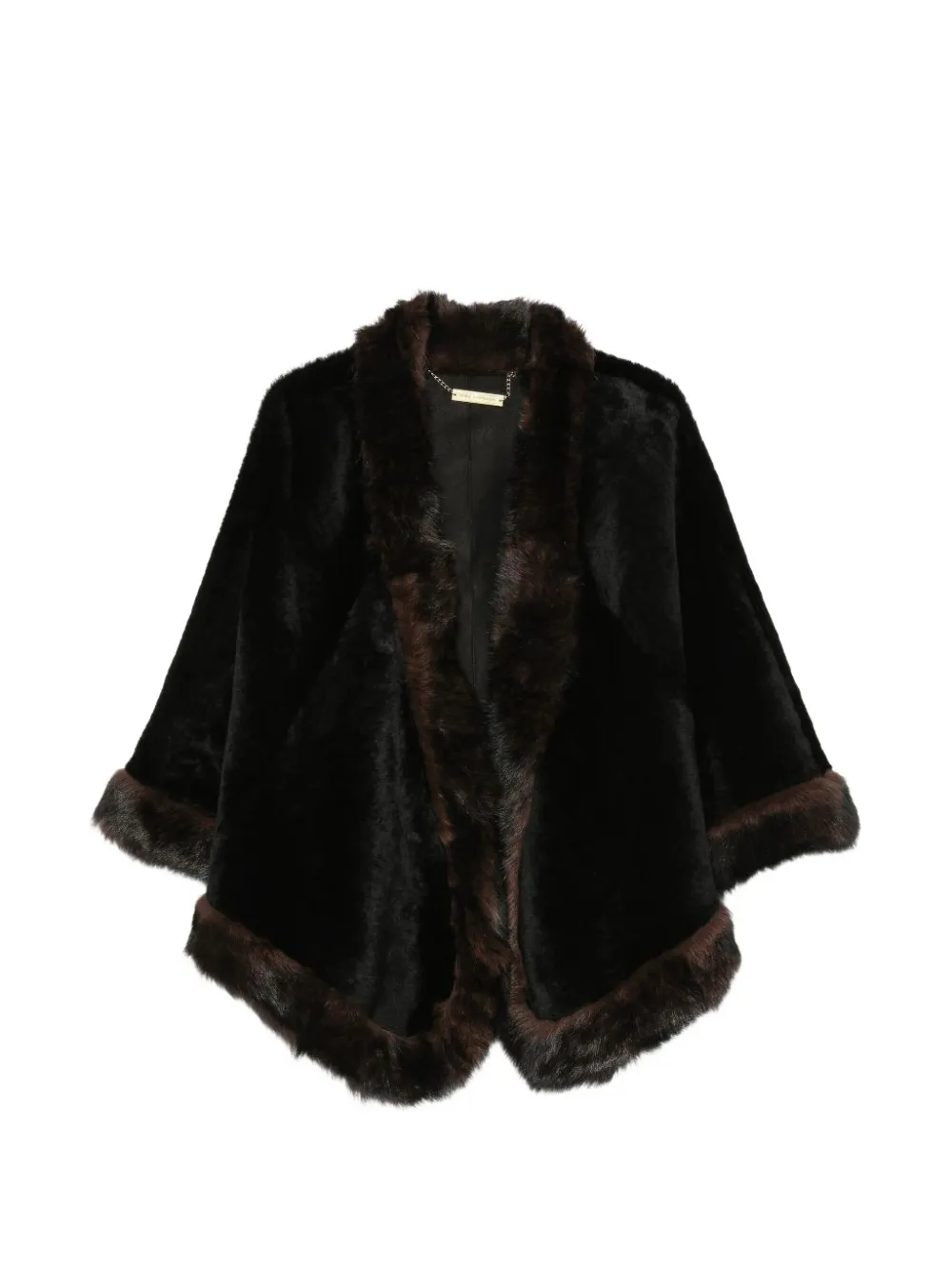Nour Hammour Olympe Shearling-trim Asymmetric Jacket In Black
