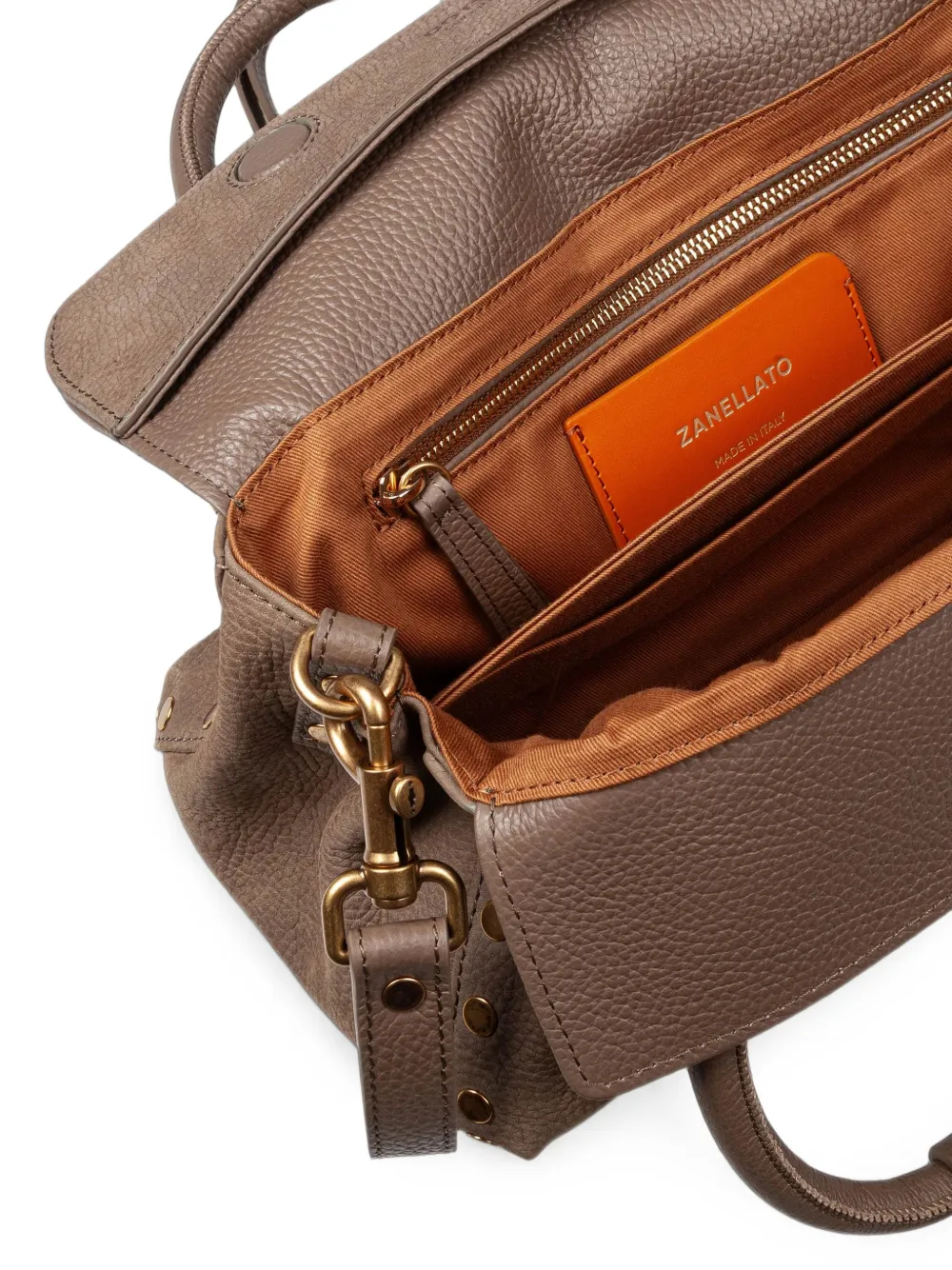 Zanellato Dotta Jones shopper met studs Grijs