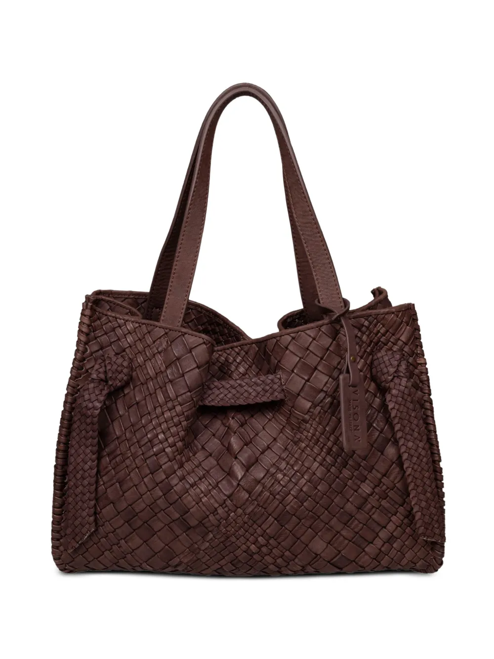 VISONA` Esmeralda woven leather tote bag