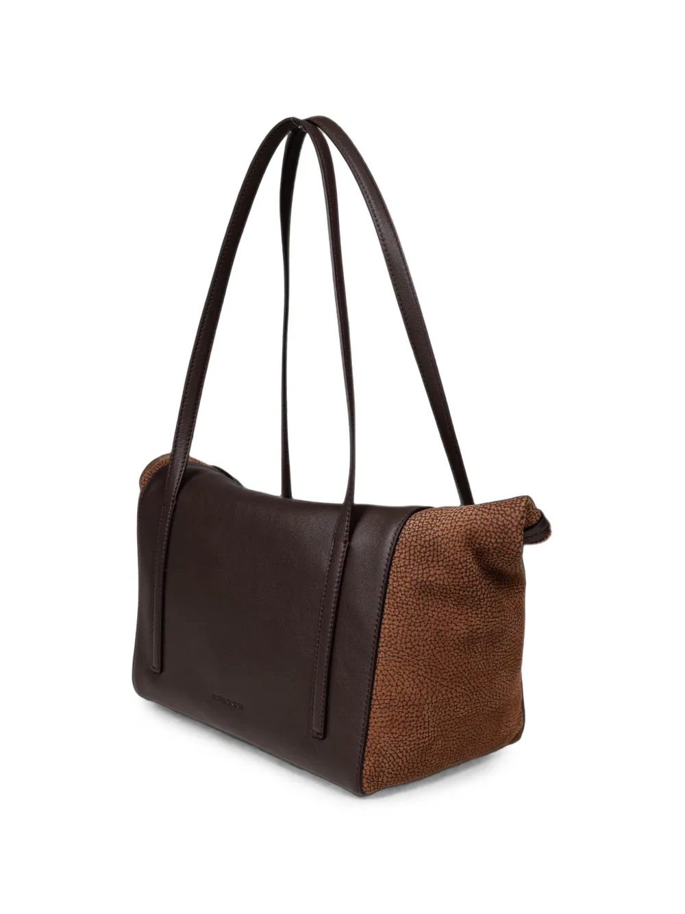 Borbonese medium Shopping logo-plaque pebbled-effect tote bag Bruin