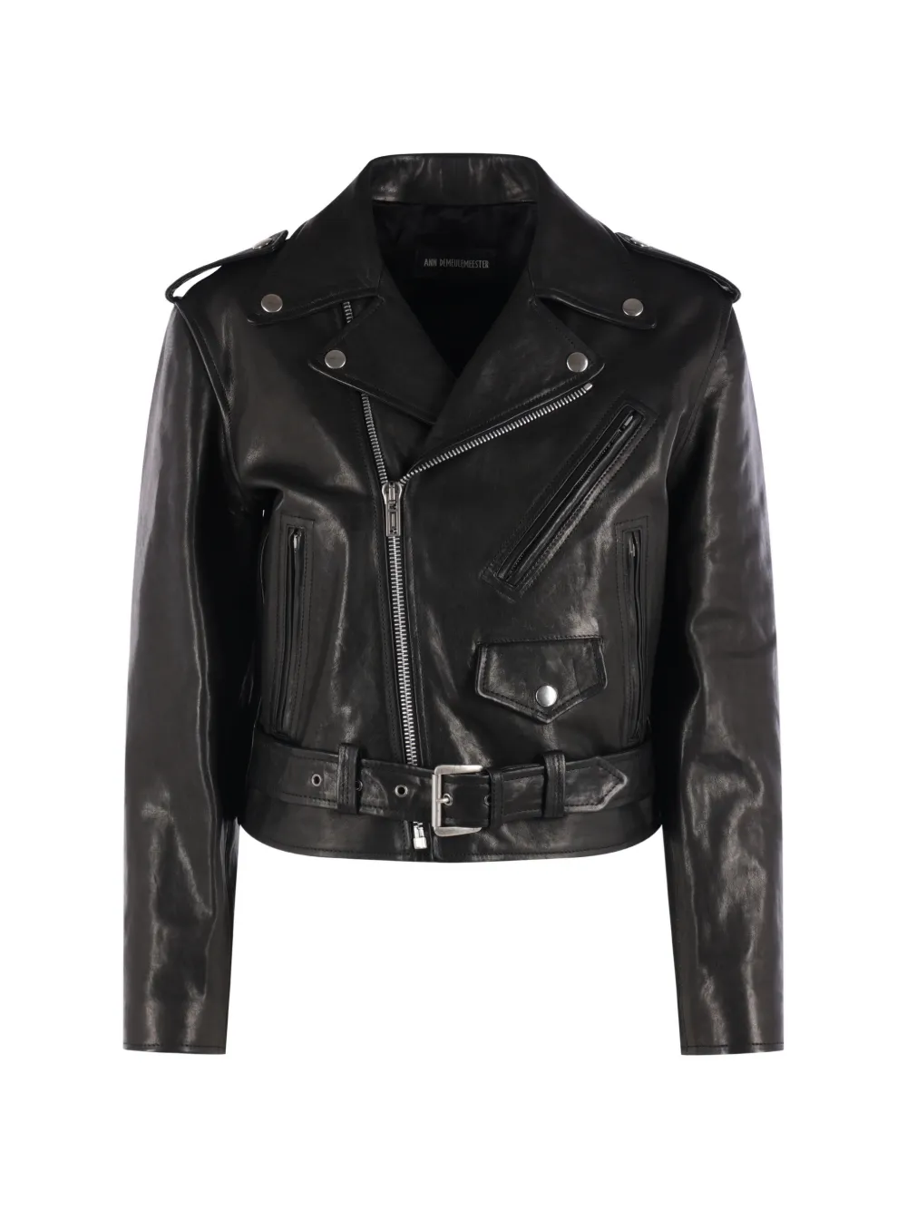 Ann Demeulemeester Agi belted biker jacket - Schwarz