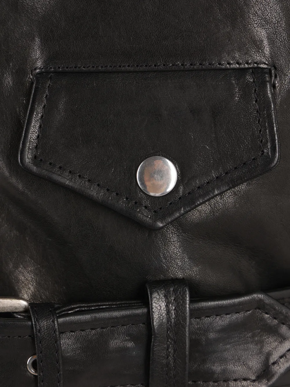 Ann Demeulemeester Agi belted biker jacket Zwart
