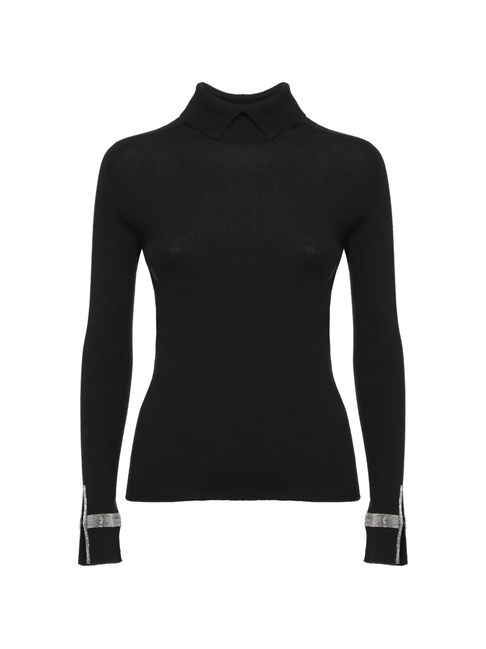 D.Exterior crystal-embellished collar-detail sweater - Nero