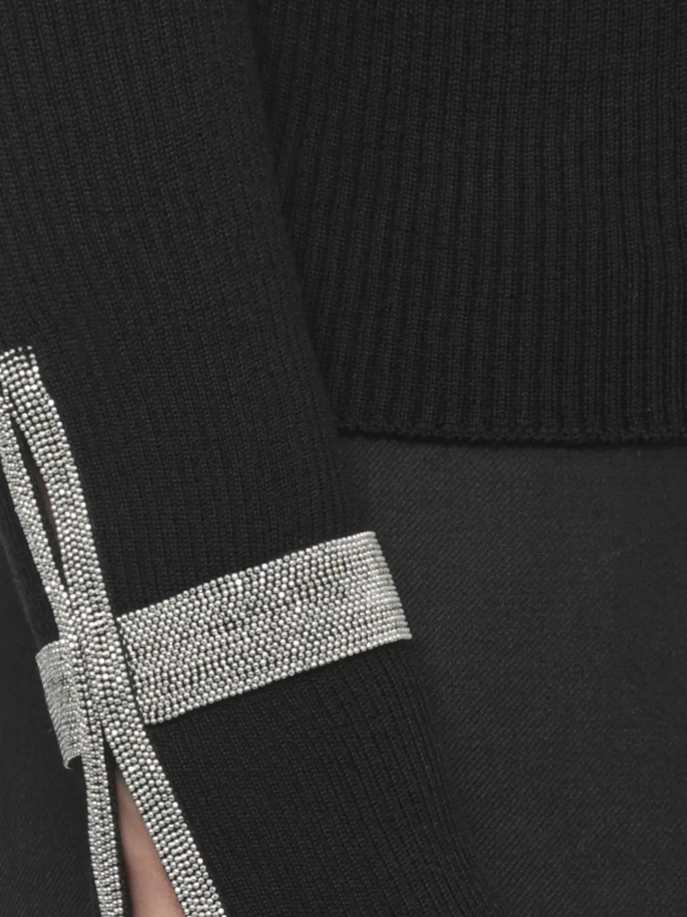 D.Exterior crystal-embellished collar-detail sweater Zwart