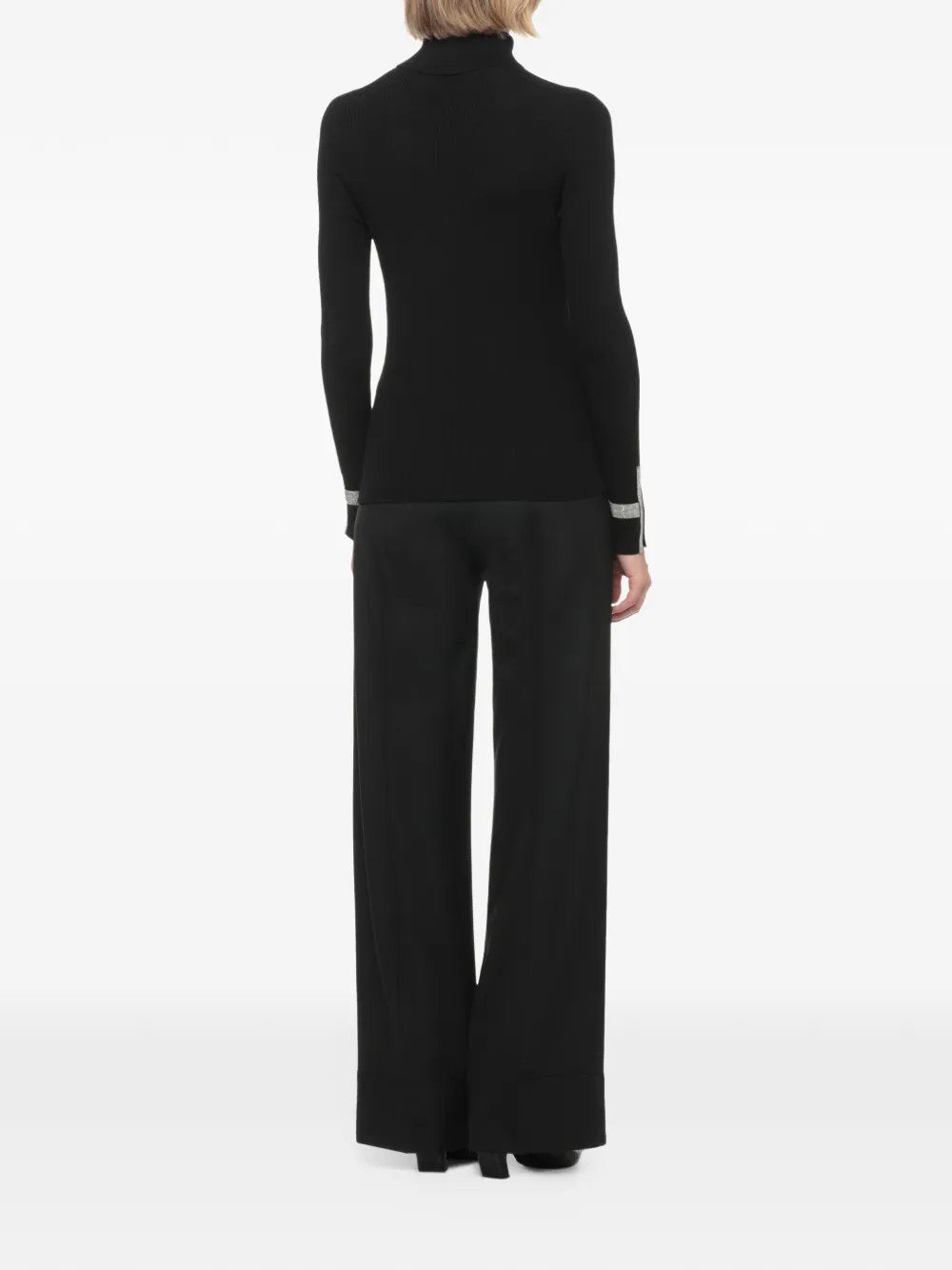 D.Exterior crystal-embellished collar-detail sweater Zwart