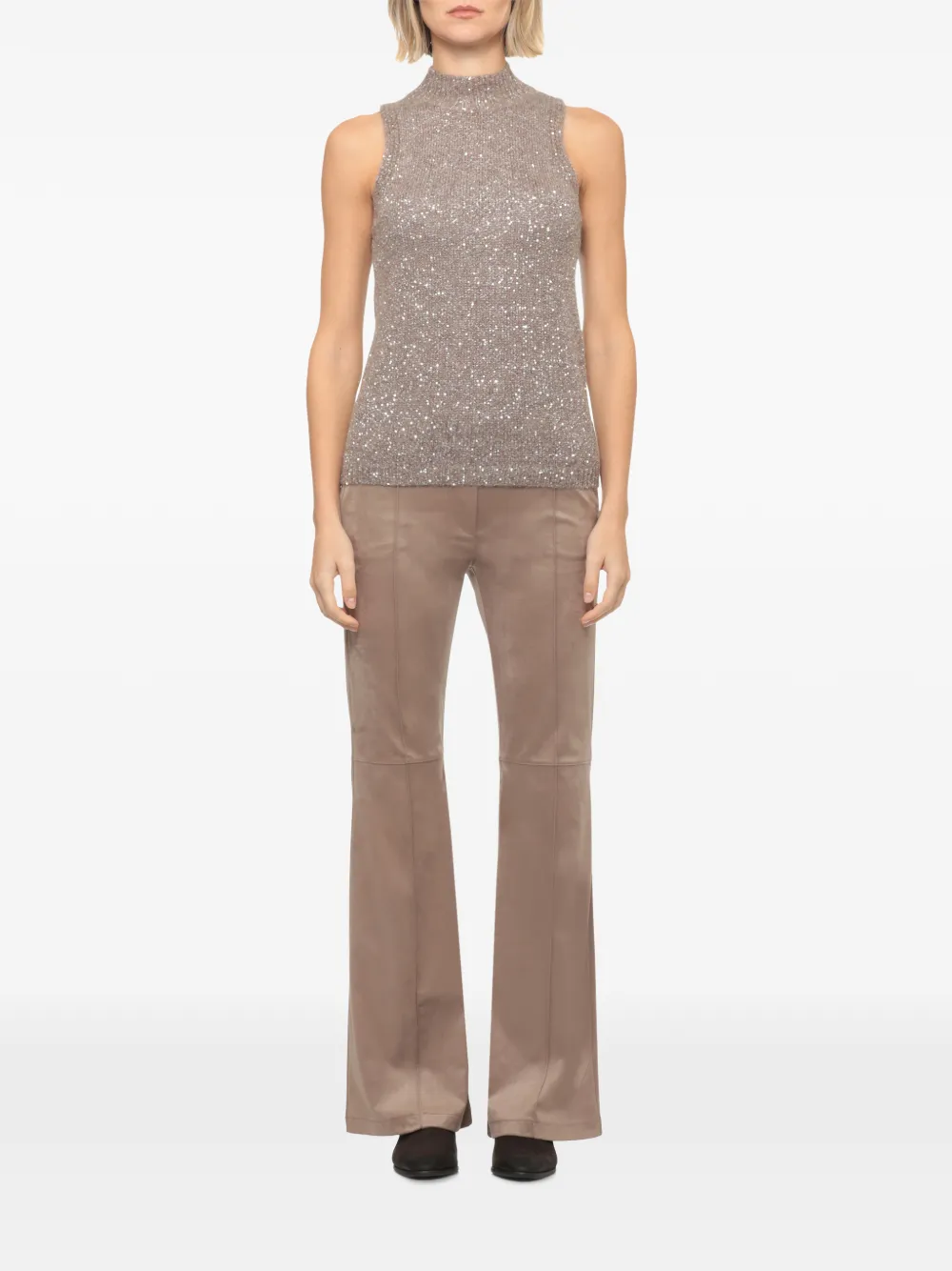 D.Exterior sequin-embellished high-neck top - Tons neutres D.Exterior sequin-embellished high-neck top - Tons neutres