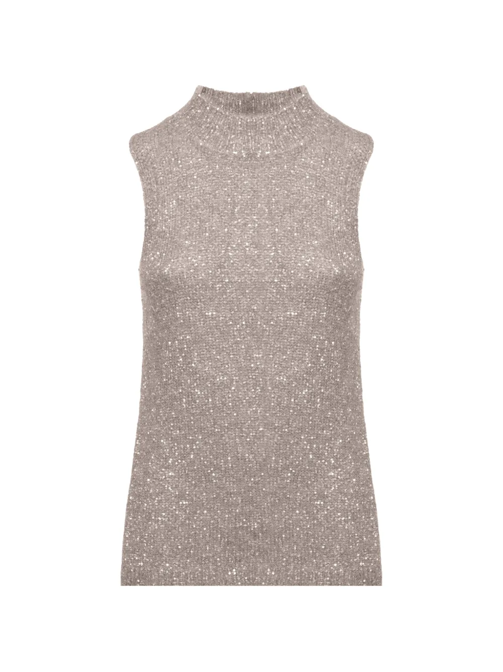 D.Exterior sequin-embellished high-neck top - Toni neutri