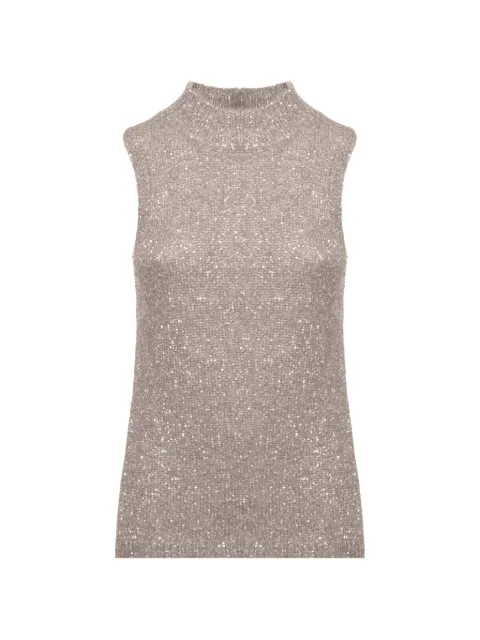 D.Exterior haut à design brodé de sequins