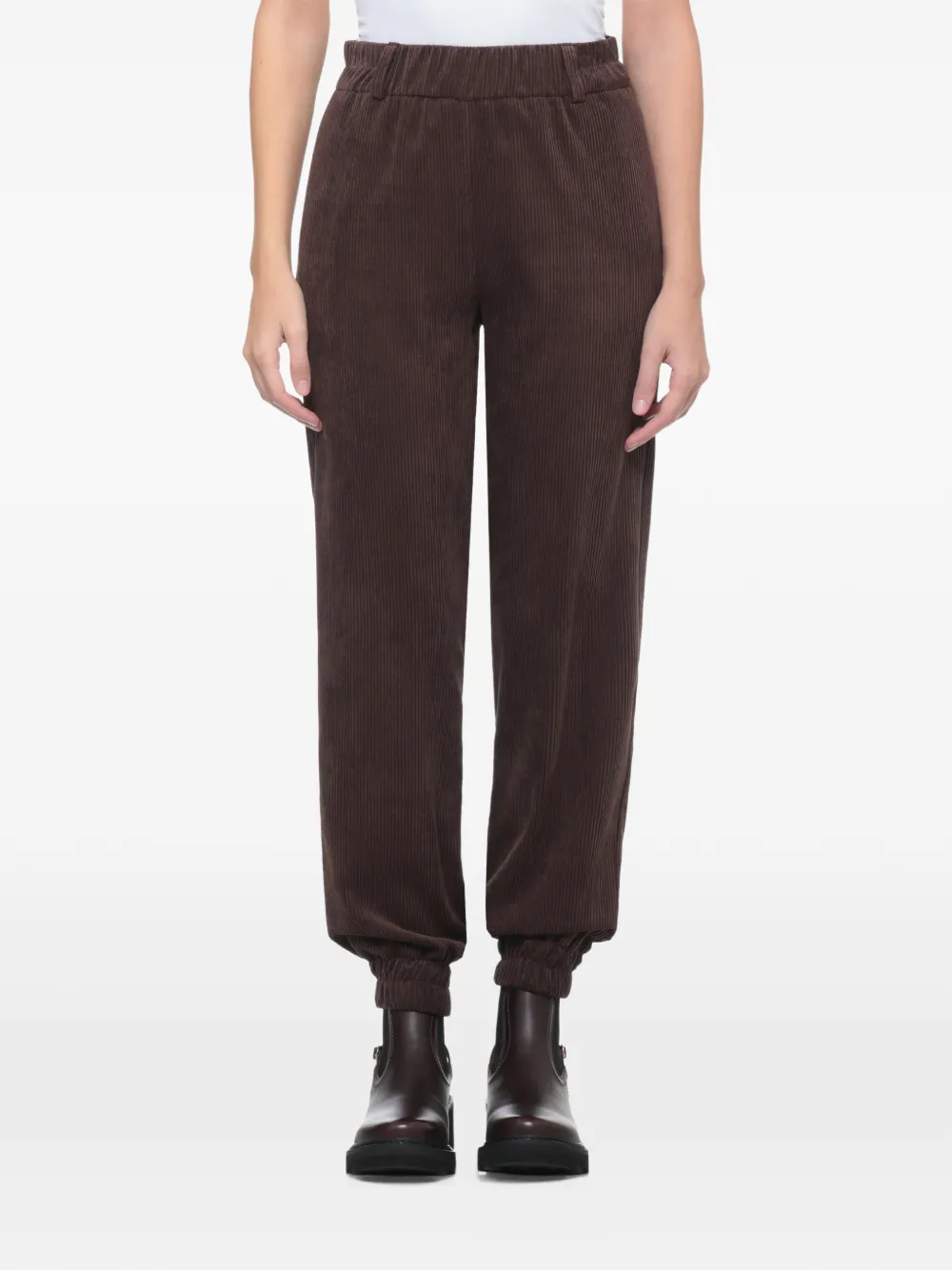 D.Exterior corduroy elasticated-waist trousers Bruin