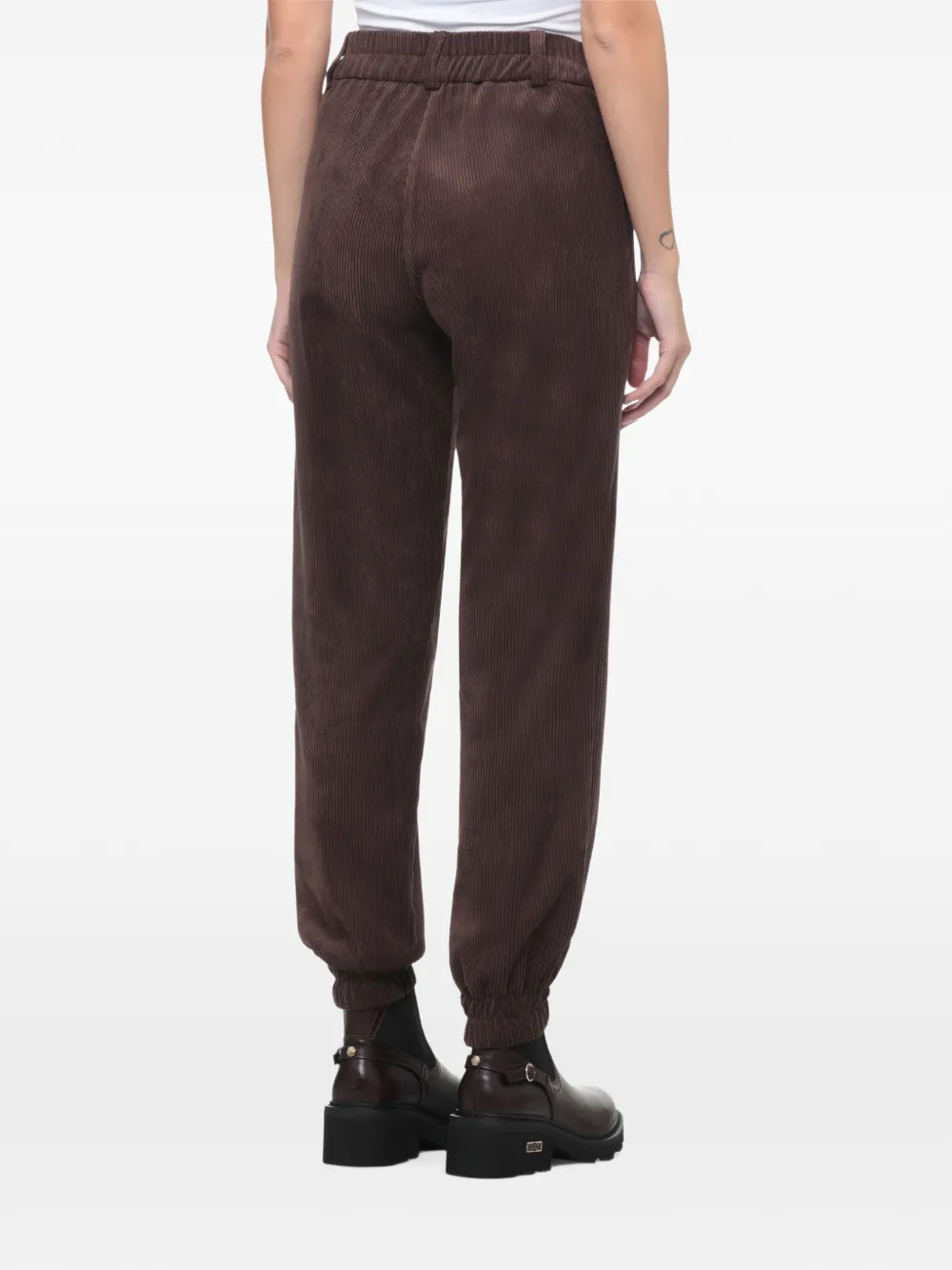 D.Exterior corduroy elasticated-waist trousers Bruin