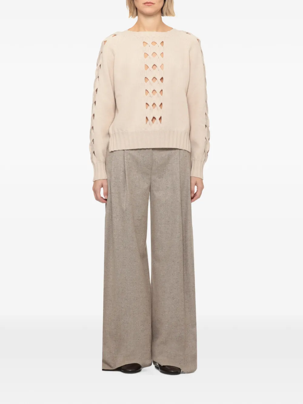 D.Exterior Trui met raglanmouwen en uitgesneden details Beige