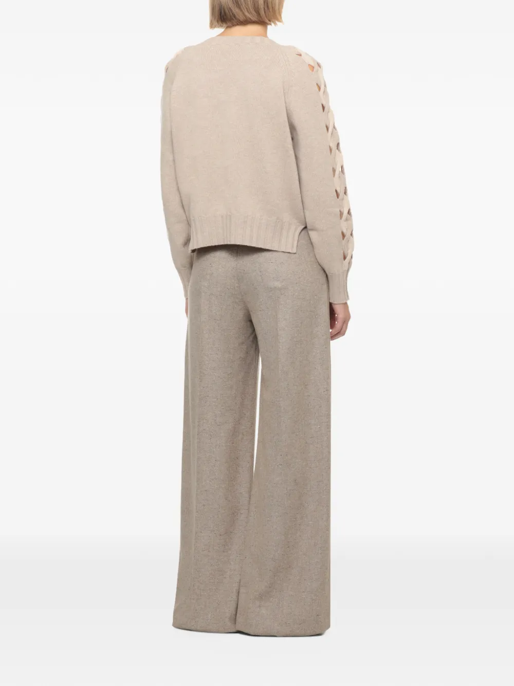 D.Exterior Trui met raglanmouwen en uitgesneden details Beige