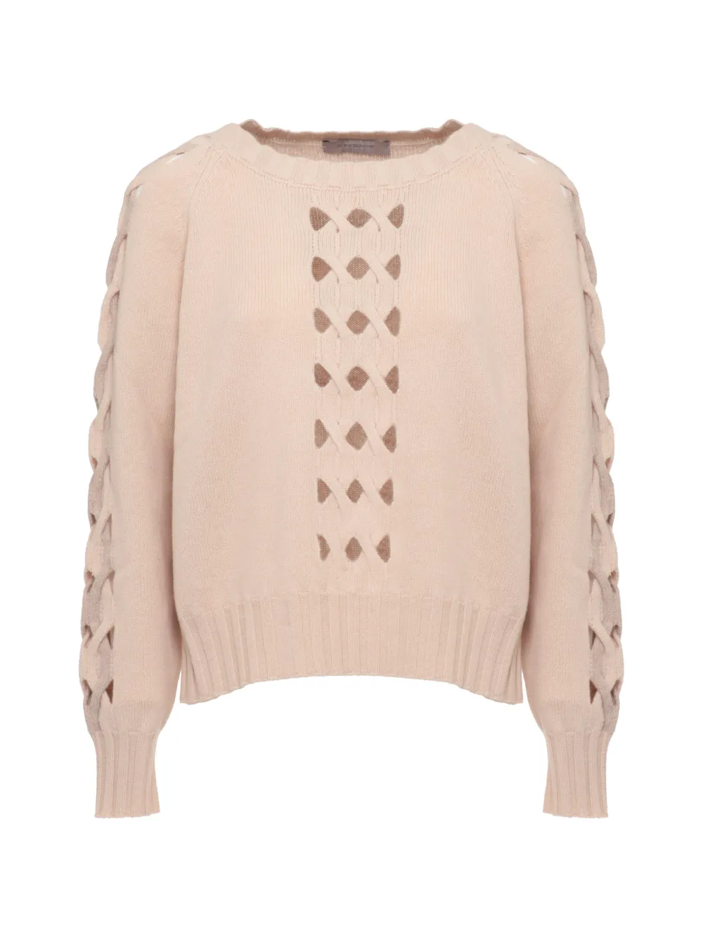 D.Exterior cut-out raglan-sleeve sweater - Nude