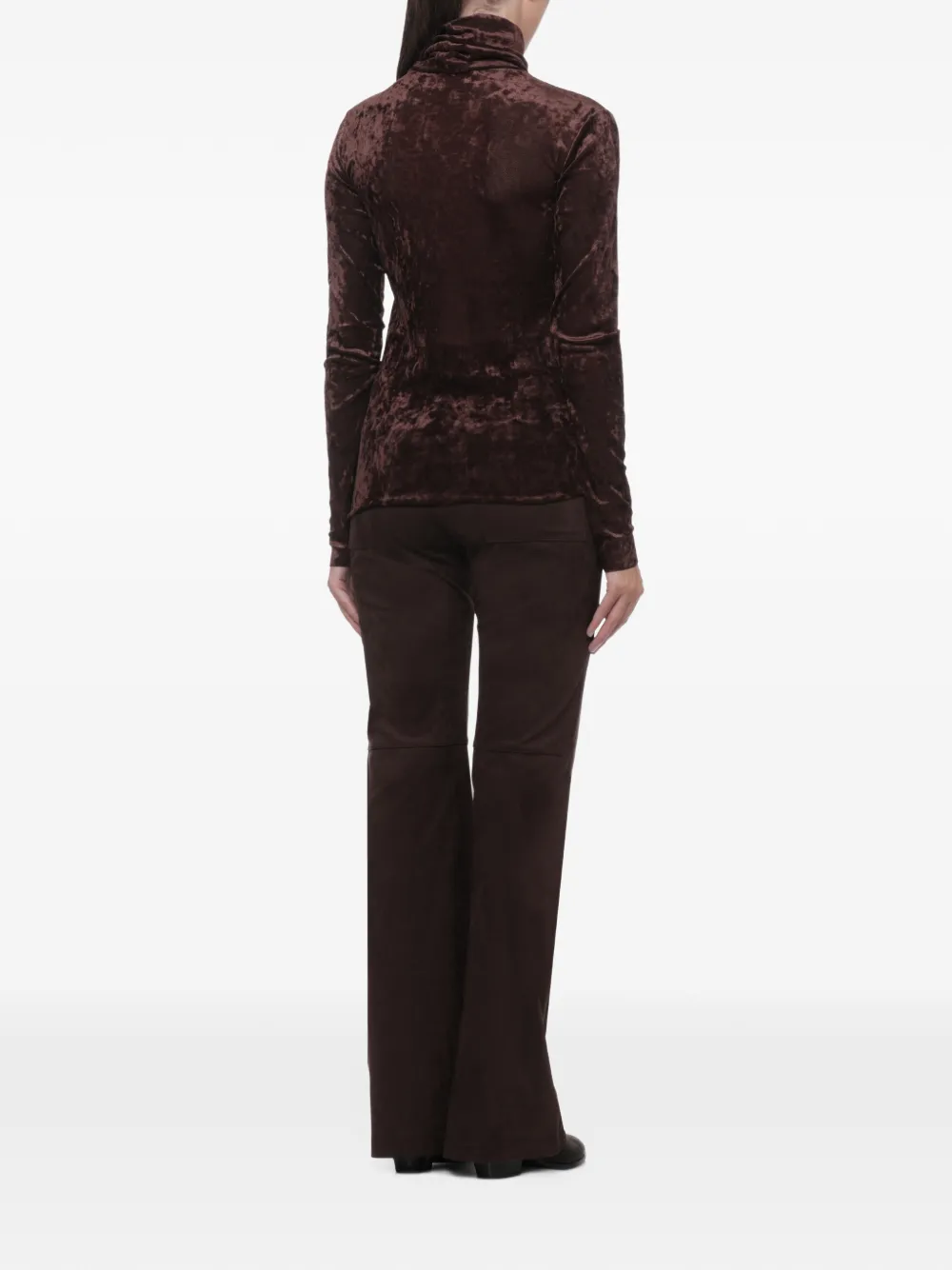 D.Exterior crushed-effect roll-neck sweater Bruin