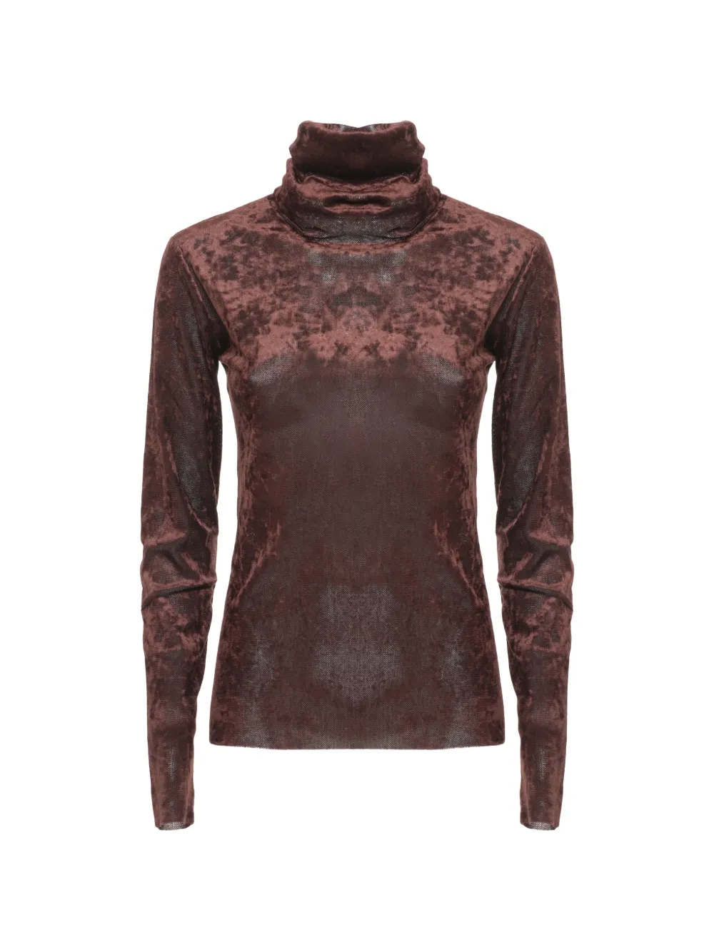 D.Exterior crushed-effect roll-neck sweater Bruin