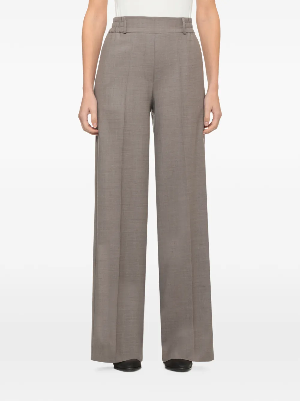 D.Exterior pressed-crease wide-leg trousers Grijs