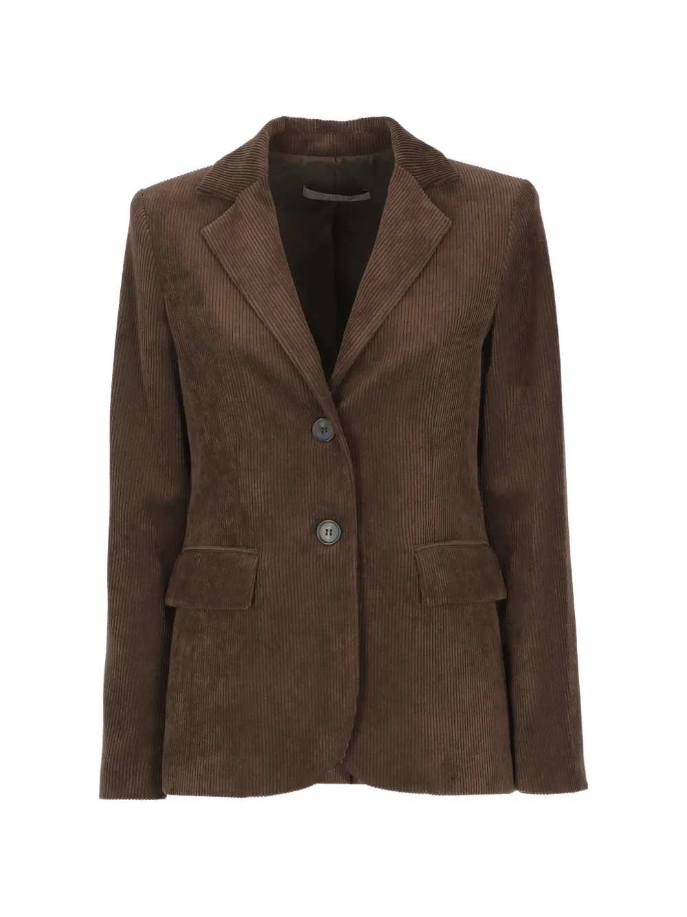 D.Exterior corduroy-effect single-breasted jacket - Brown