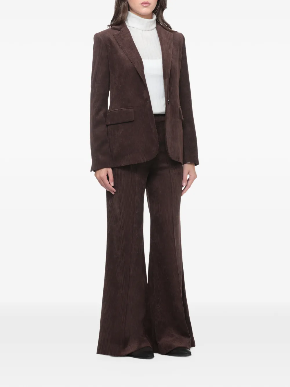 D.Exterior corduroy-effect single-breasted jacket Bruin