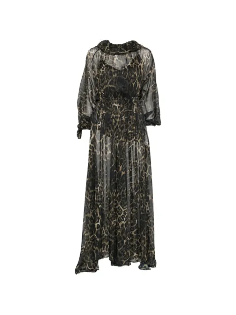 Just Cavalli leopard-print ruffled maxi dress