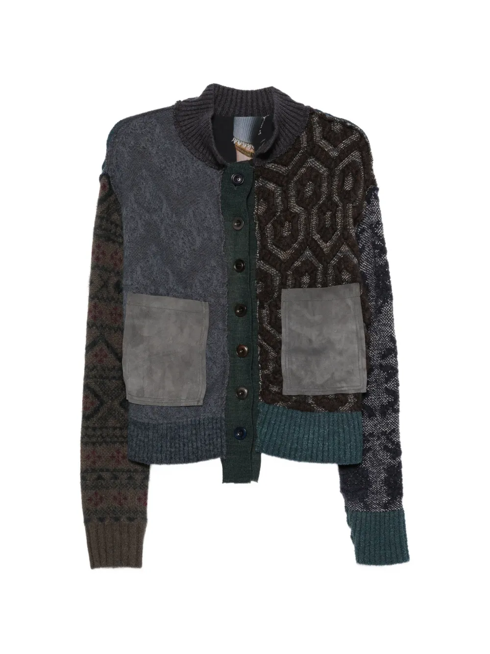 ESSENSI Panarea patchwork cardigan - Blu