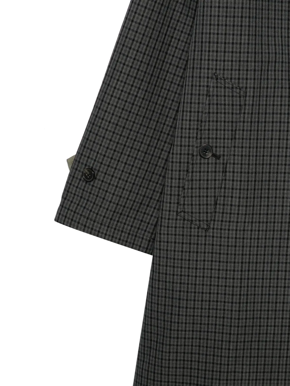 Mackintosh Balfield reversible check-pattern raglan-sleeve coat Grijs