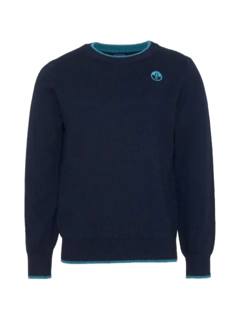 North Sails Kids logo-patch crew-neck sweater