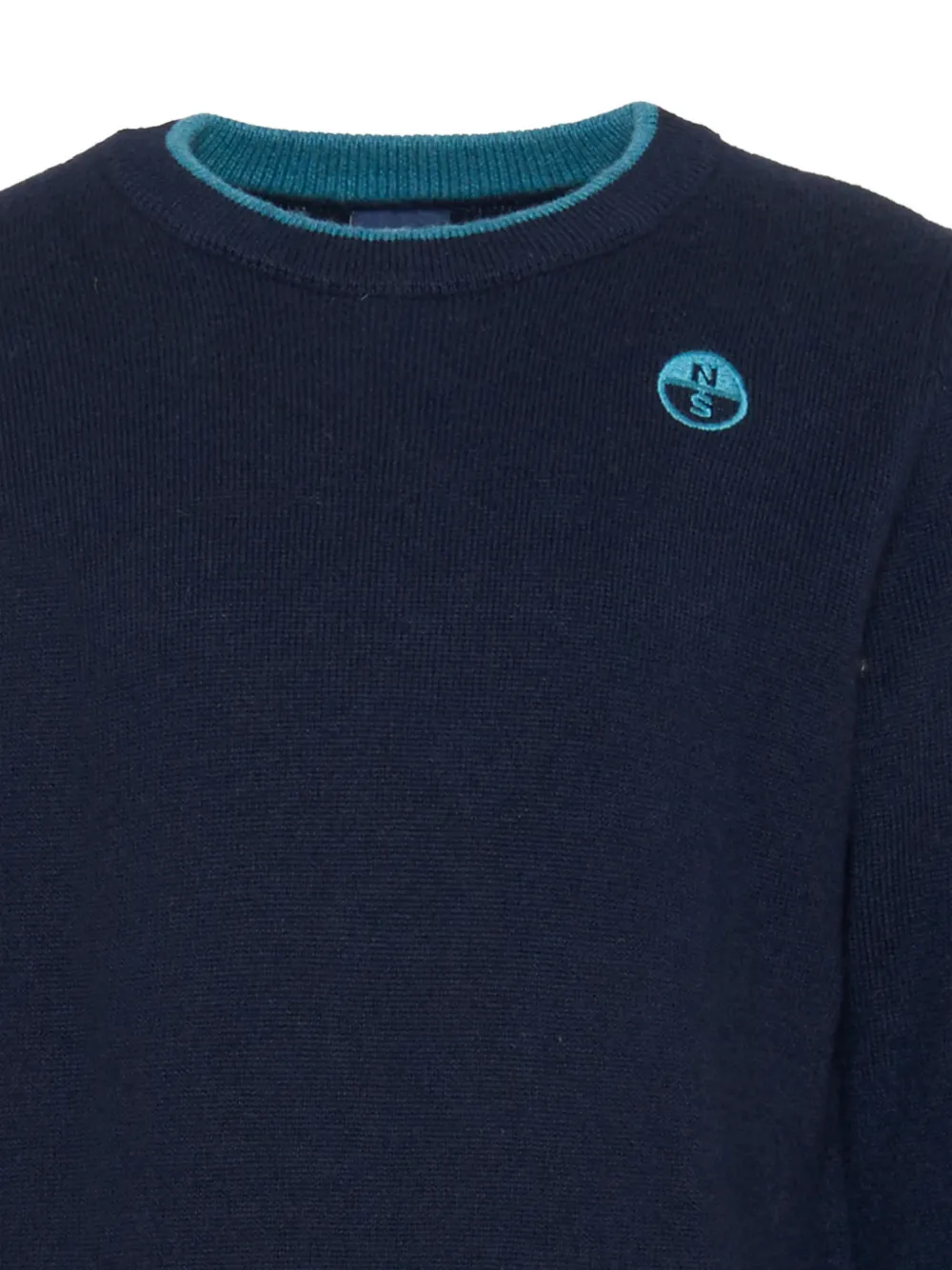 North Sails Kids Sweater met logopatch en ronde hals Blauw
