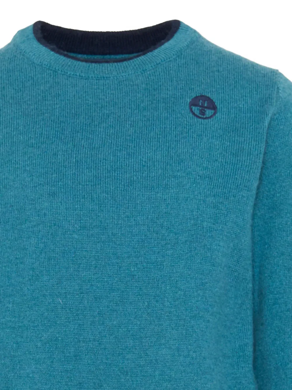 North Sails Kids Trui met logopatch en geribbelde afwerking Blauw