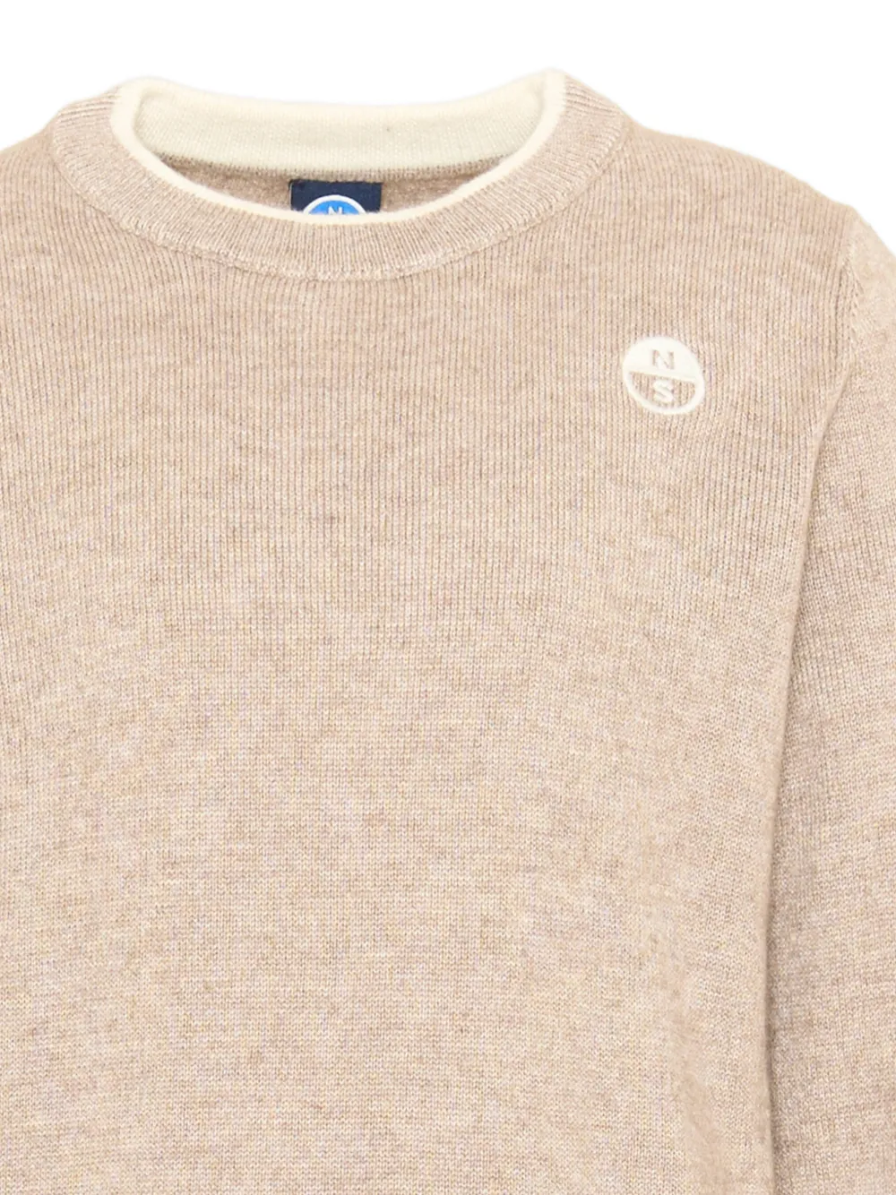 North Sails Kids Sweater met logopatch en ronde hals Bruin