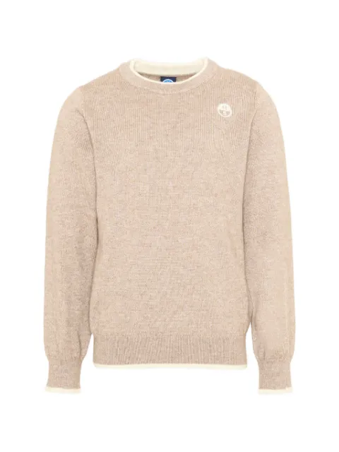 North Sails Kids logo-patch crew-neck sweater