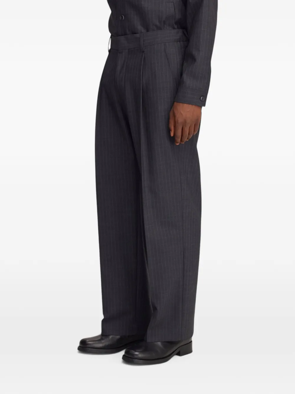 NN07 Kay broek met krijtstreep Grijs
