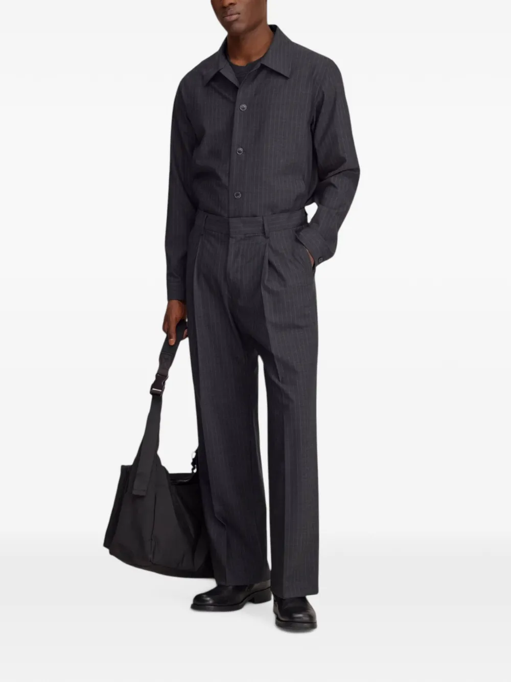 NN07 Kay broek met krijtstreep Grijs