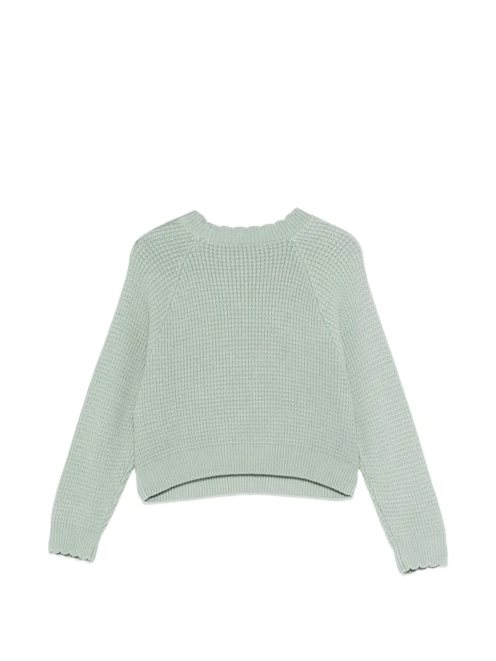 Emporio Armani Kids cable-knit raglan-sleeve sweater Groen