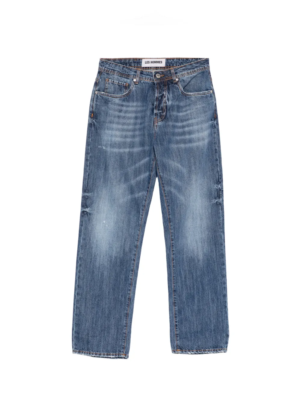 LES HOMMES faded-effect straight-leg jeans