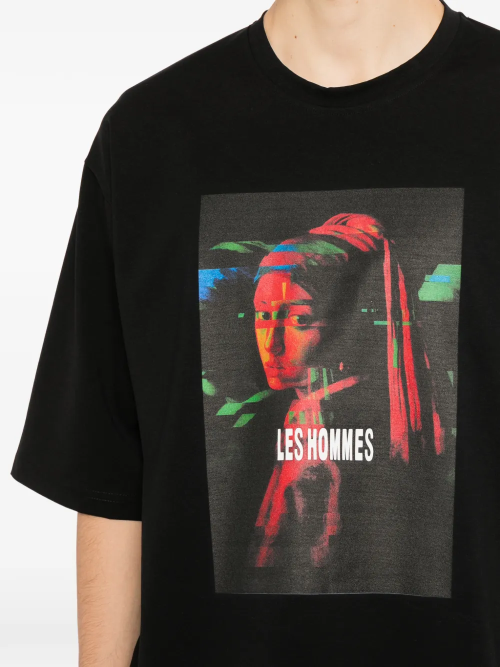 LES HOMMES Oversized T-shirt Zwart