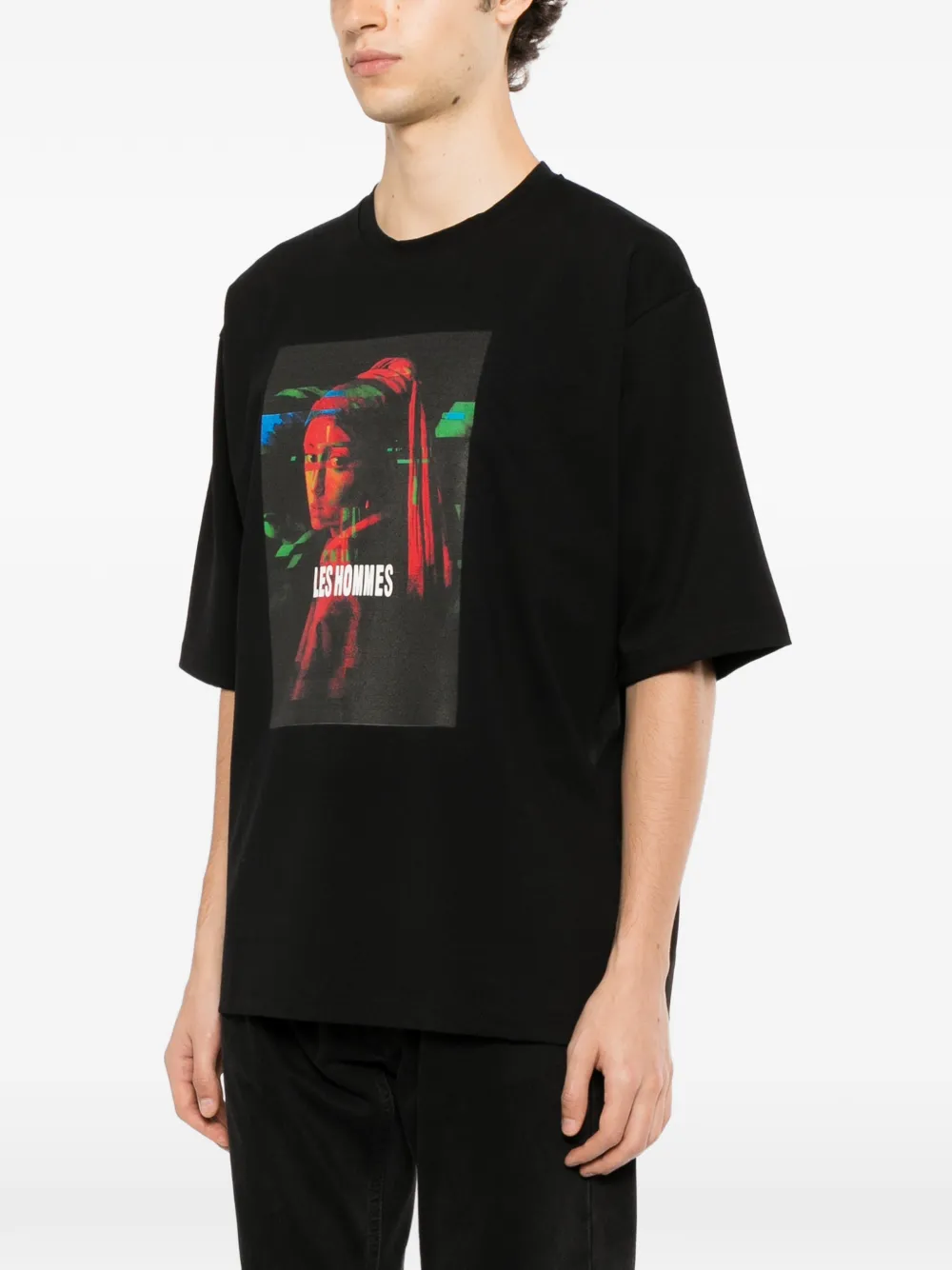 LES HOMMES Oversized T-shirt Zwart