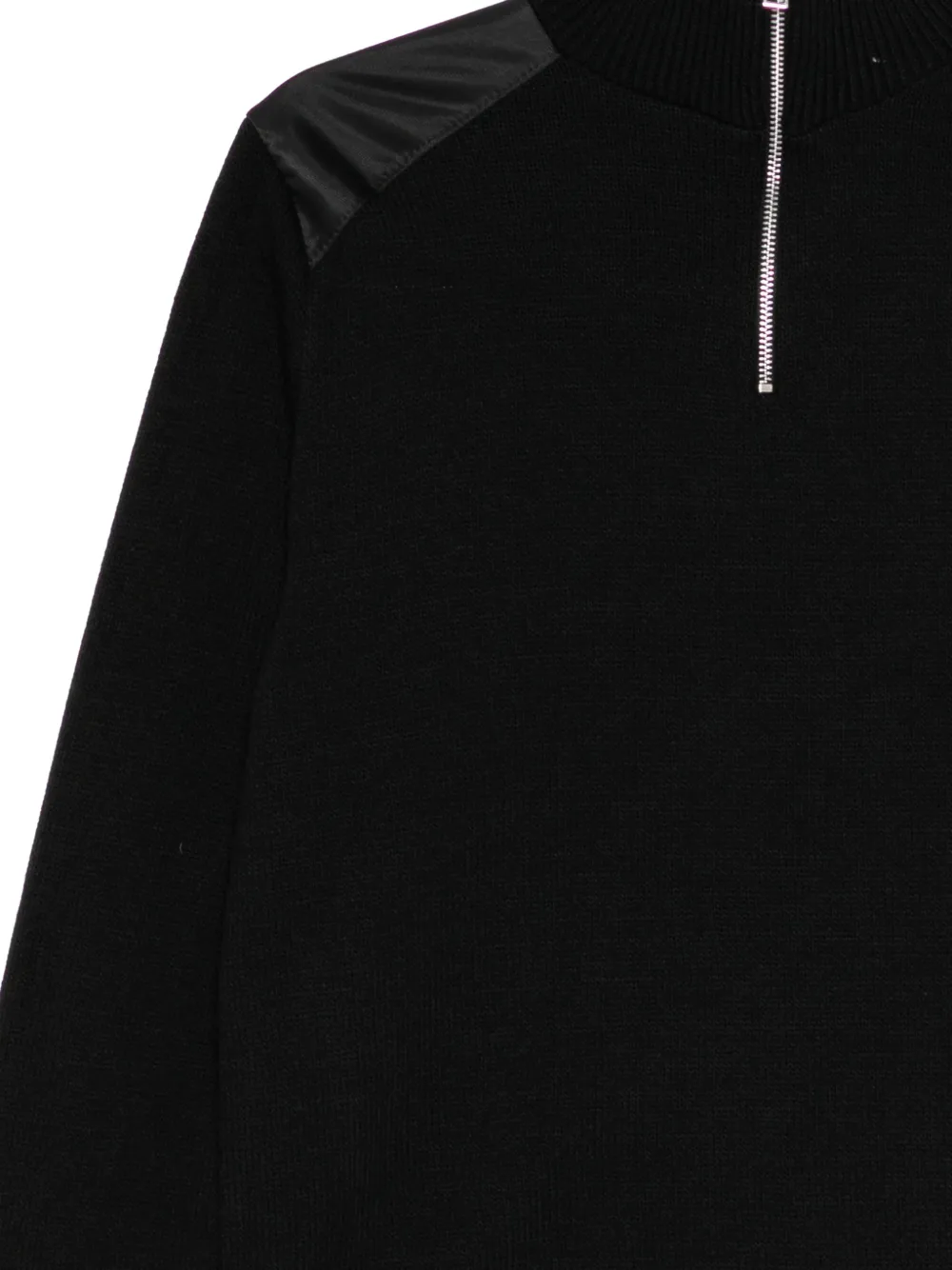 LES HOMMES Sweater met halve rits Zwart