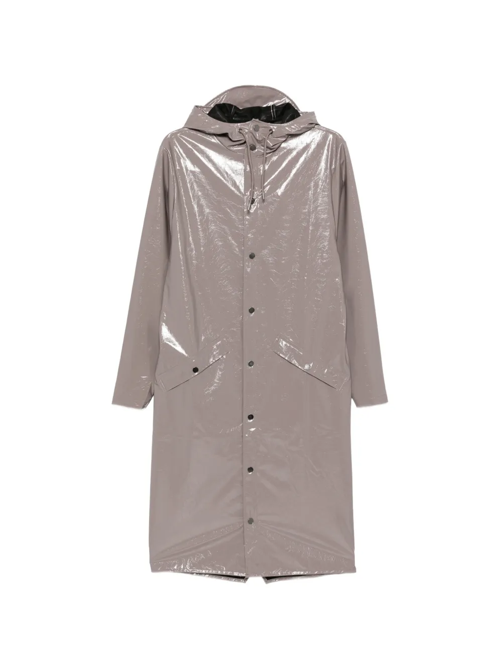 Rains glossy hooded coat Grijs
