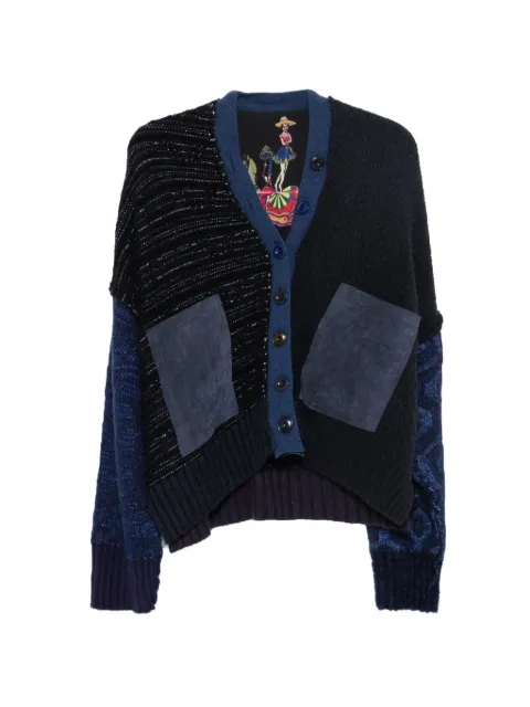ESSENSI patchwork wool cardigan