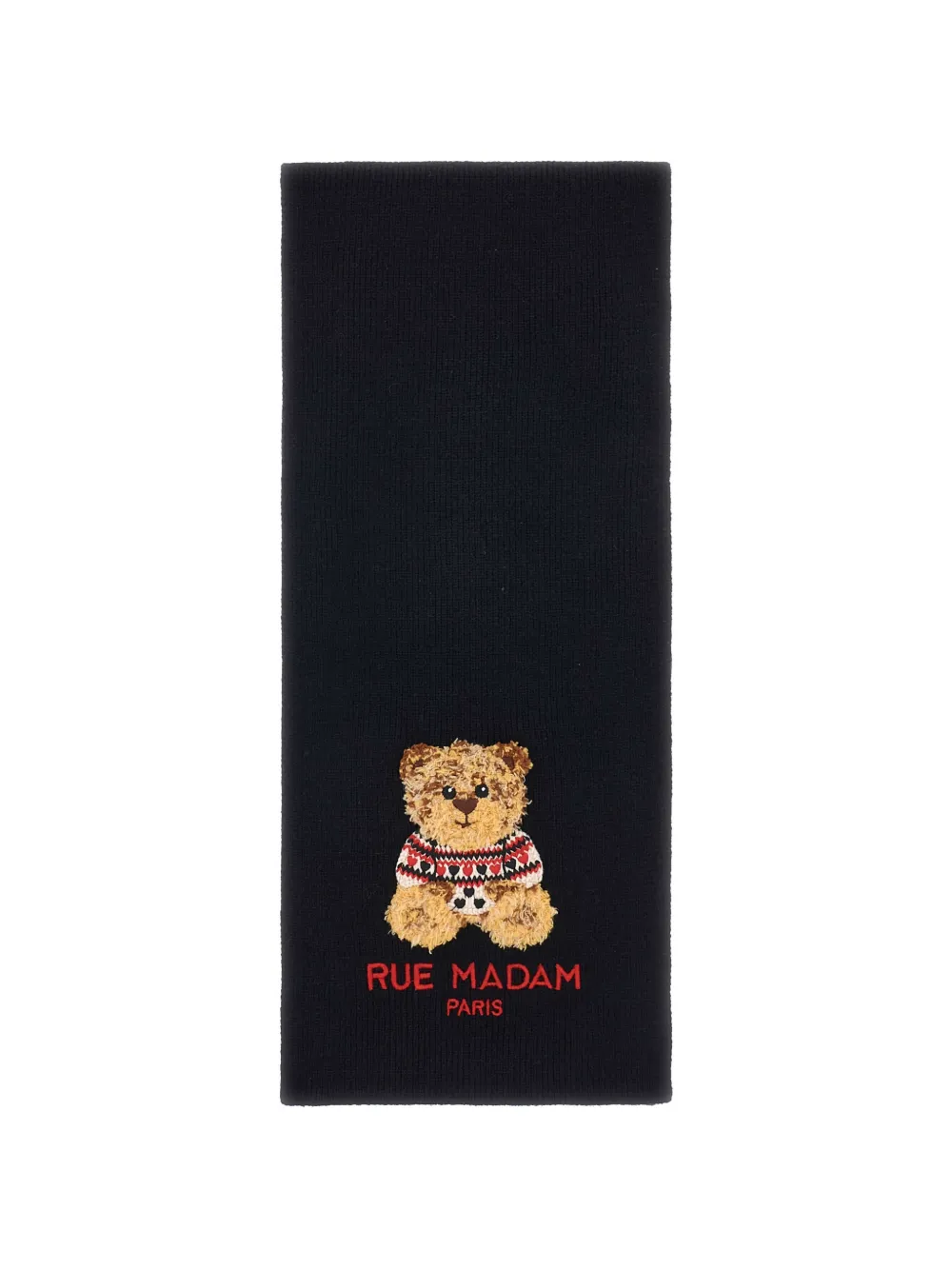 RUE MADAM PARIS logo-detail scarf - Nero