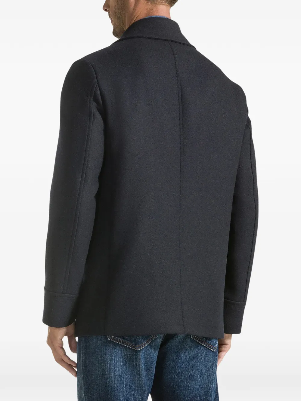 Seventy double-breasted pea coat Blauw