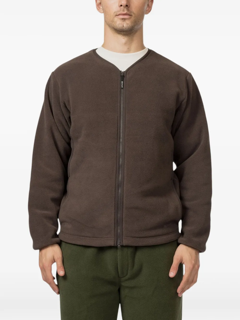 Snow Peak water-repellent fleece cardigan - Brown