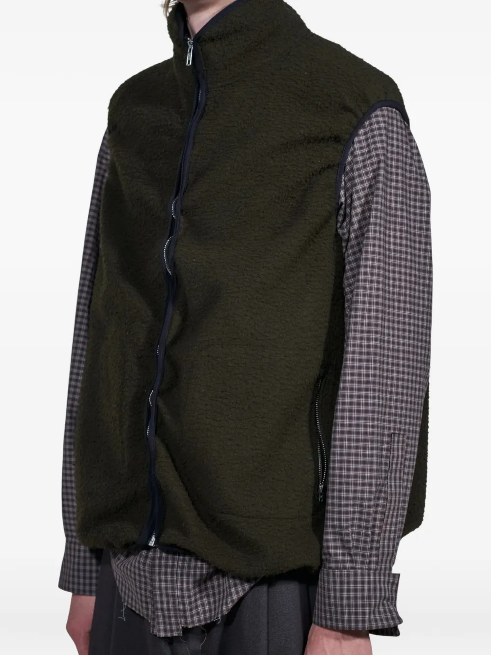 Camiel Fortgens Fleece gilet met rits Groen