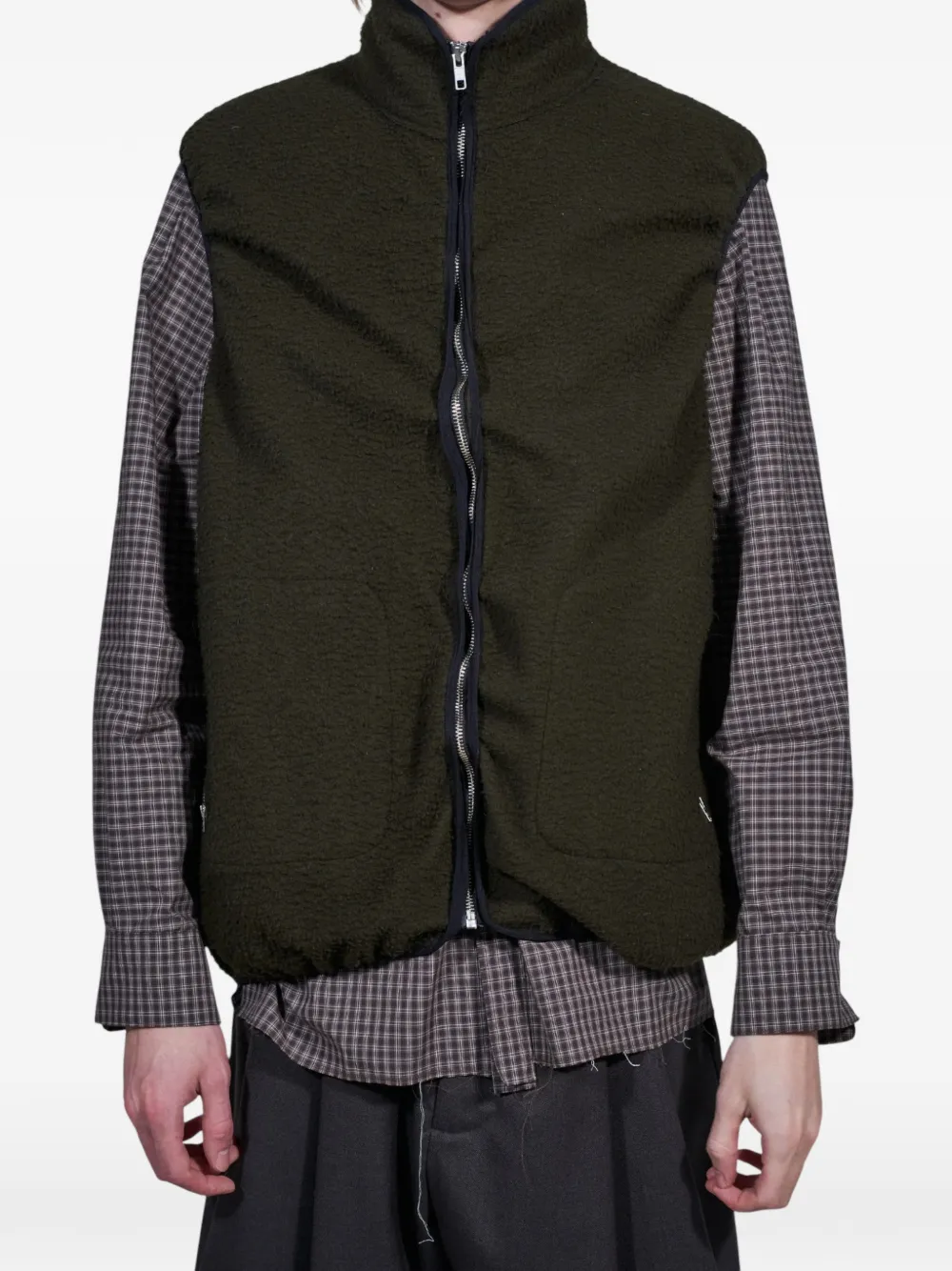 Camiel Fortgens Fleece gilet met rits Groen