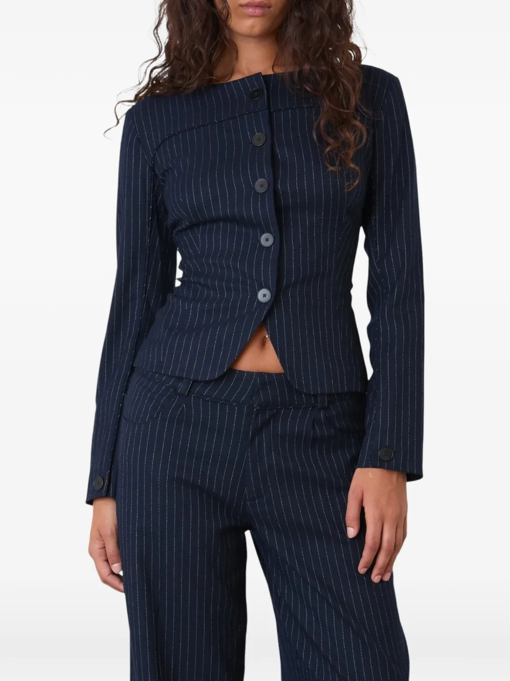 Peachy Den Bardot Top In Blue